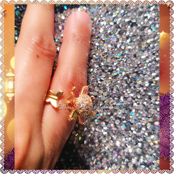 New Gold Tone spinning fidget rings -Anti tarnish-multi colored - Picture 8 of 10